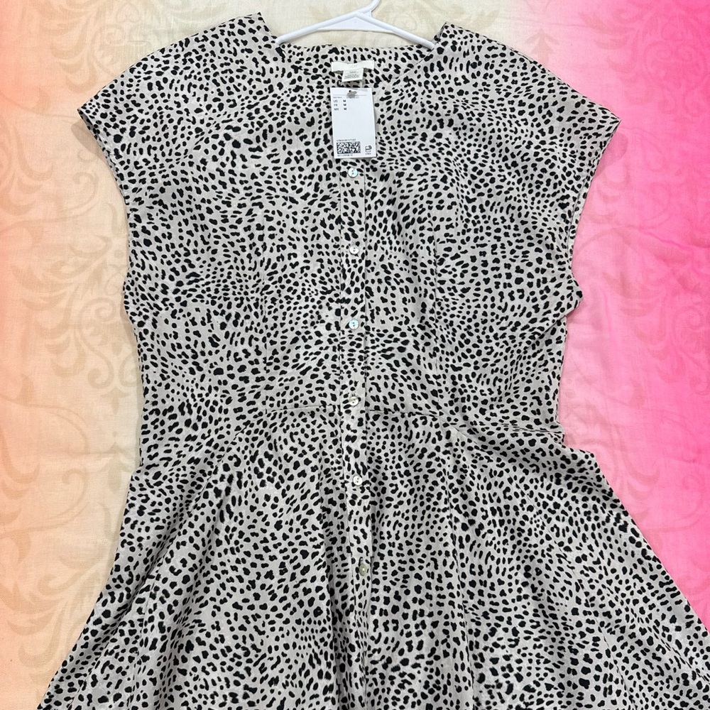 H&M Monochrome Animal Print Top